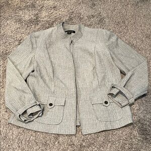 Perceptions Light Gray Women's Blazer 10P